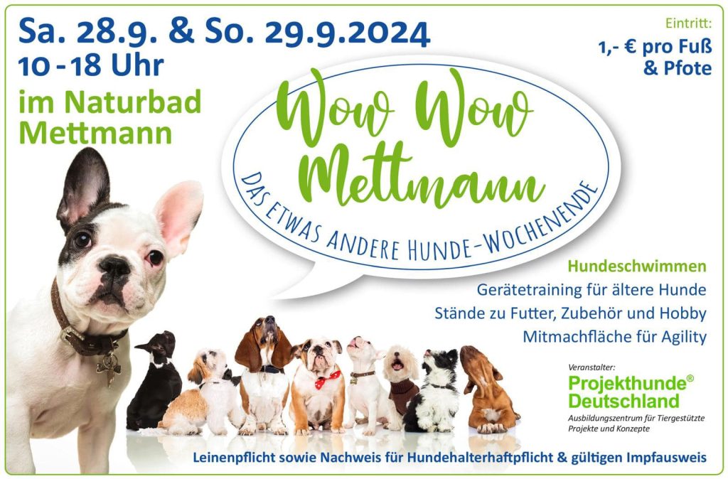 Infotext zum Hundeschwimmen im Naturbad Mettmann